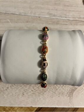 🌸Vintage Joan Rivers Faberge Enamel Egg Bracelet